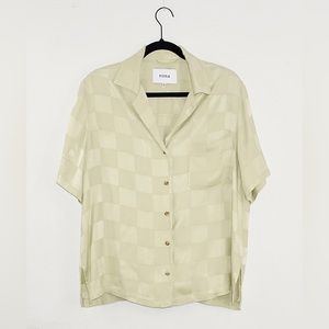 Pistola Lucy Top in Citron Grid. Relaxed Fit. Small.